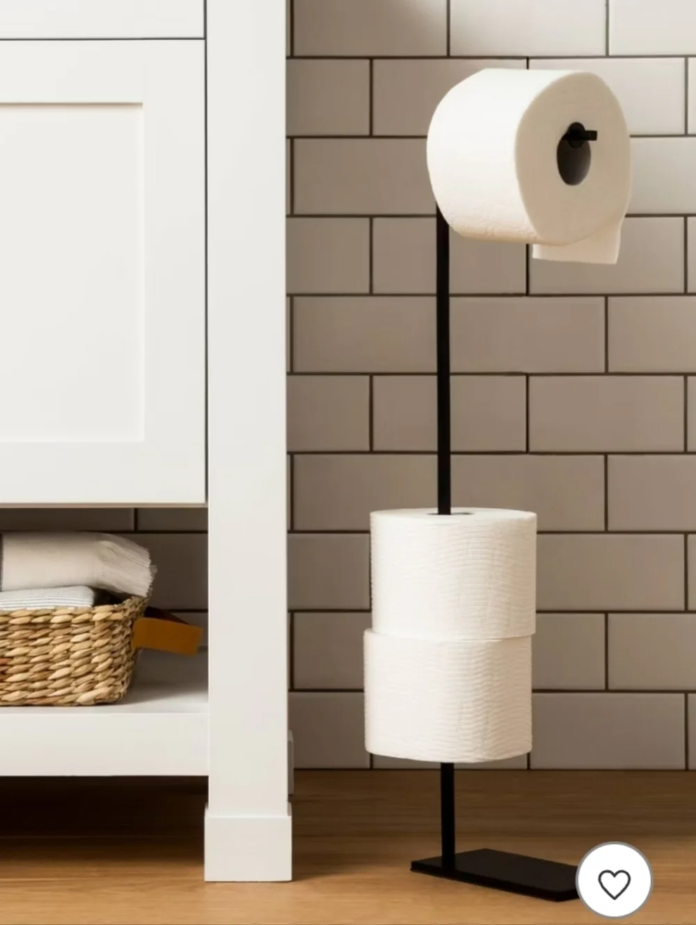 Hearth & Hand Black Metal Toiler Paper Holder Stand
